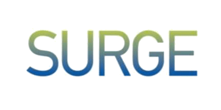 Logo of Surge magazine, linking to cover feature about Dr. Michael Jones, founder of Lexington Plastic Surgeons, and innovations in ethnic rhinoplasty.